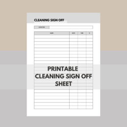 Free Printable Bathroom Cleaning Sign Off Sheet Template Word Sample