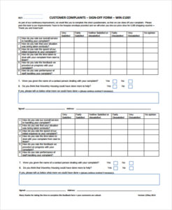 Free Printable Business Requirements Sign Off Template Excel