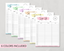 Free Printable Class Party Sign Up Sheet Template Word Sample