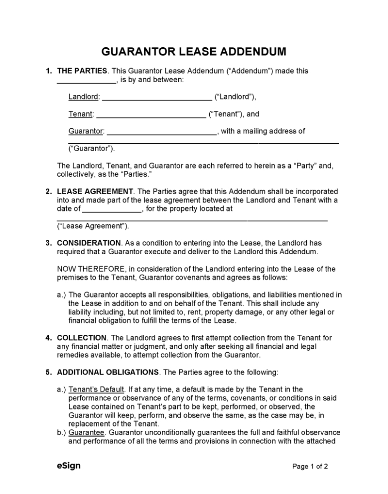 Free Printable Co Signer Agreement Template Doc