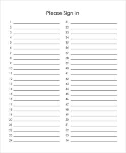 Free Printable Event Sign Up Sheet Template Doc Sample