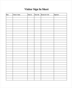 Free Printable Example Sign In Sheet Template Word