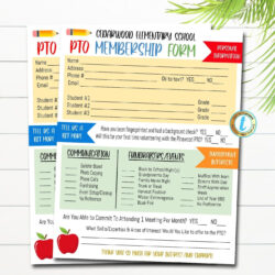 Free Printable Membership Sign Up Form Template Word Sample