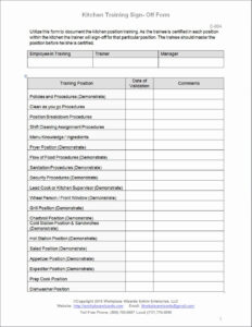 Free Printable Task Sign Off Sheet Template Excel Sample