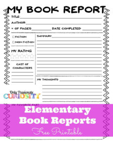 Free Sample 3Rd And 4Th Grade Book Report Template Sample