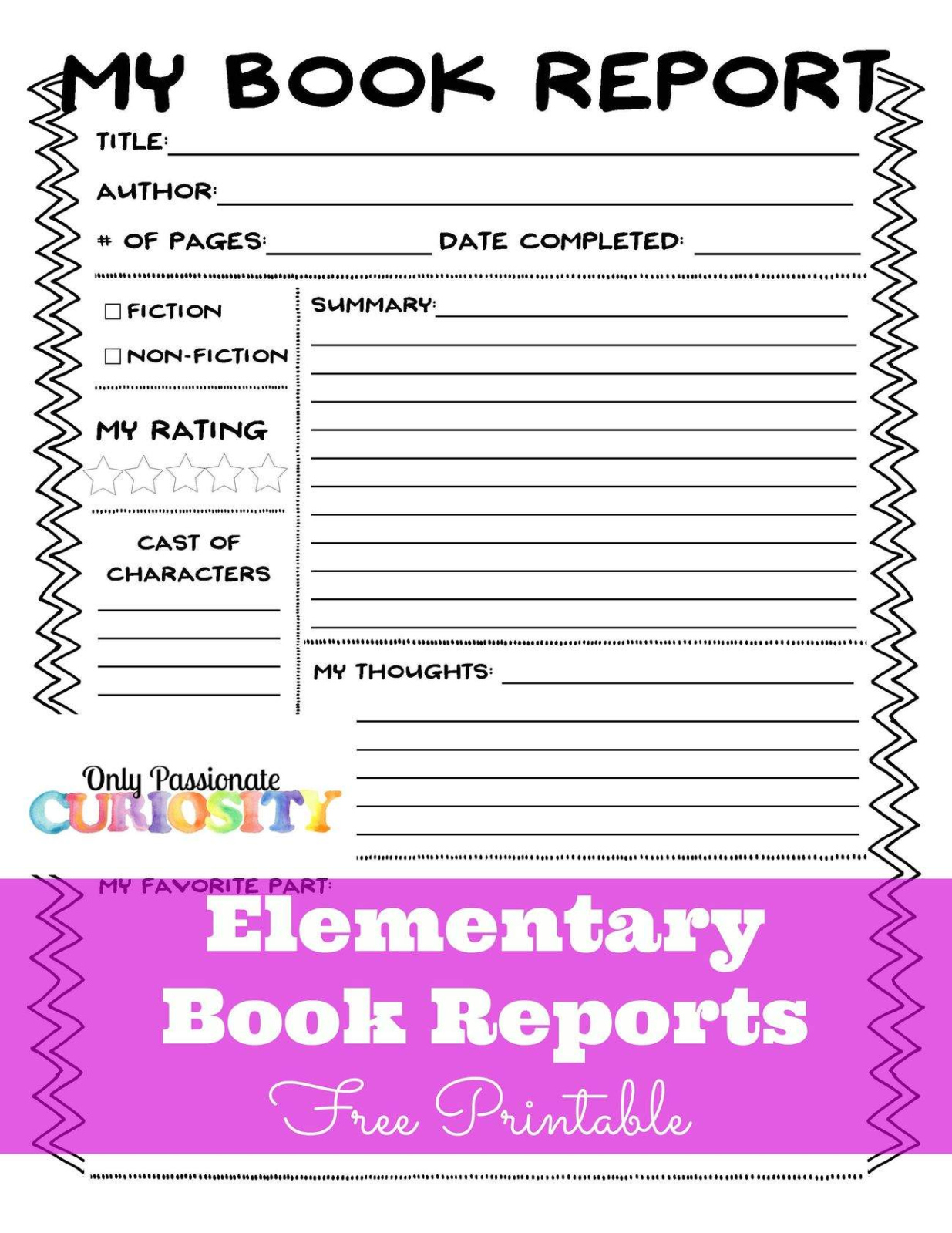 Free Sample 3Rd And 4Th Grade Book Report Template Sample