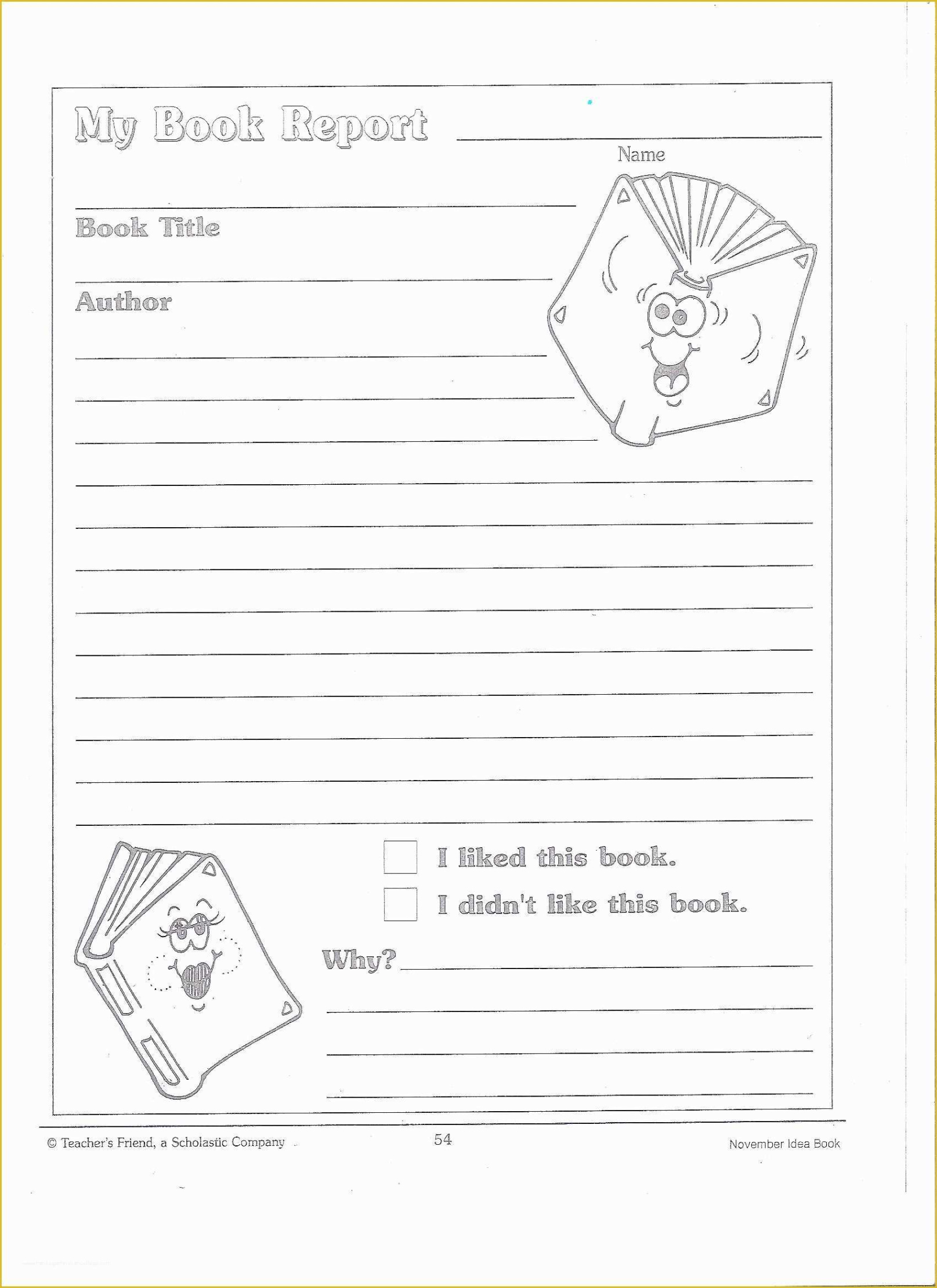 Free Sample 3Rd Grade Third Grade Book Report Template Word