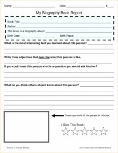 Free Sample 5Th Grade Middle School Book Report Template Example