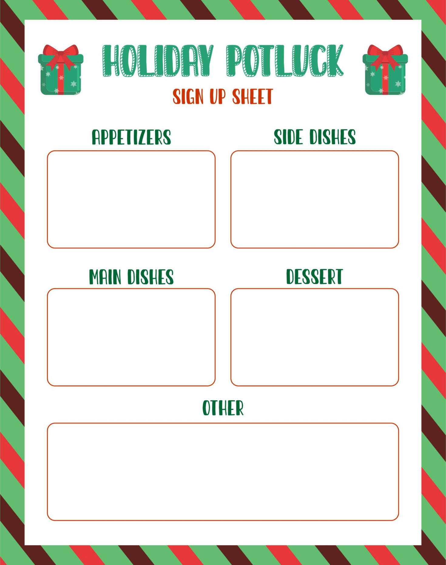 Holiday Party Sign Up Sheet Template Doc Sample