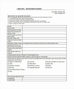 Job Completion Sign Off Form Template  Sample