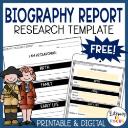 Printable 3Rd Grade Biography Book Report Template Example