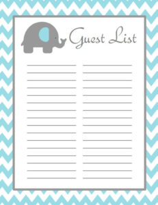 Printable Baby Shower Sign Up Sheet Template Doc