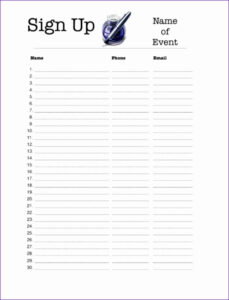 Printable Book Club Sign Up Sheet Template Pdf