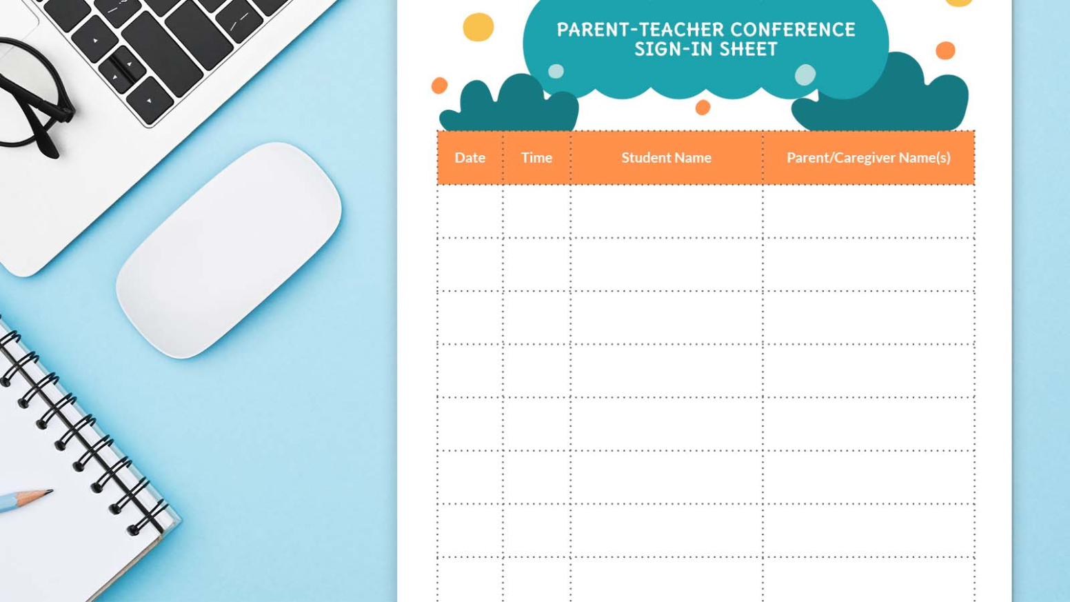 Printable Parent Teacher Conference Sign Up Sheet Template Pdf