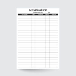 Printable Preschool Sign In And Out Sheet Template Excel Sample