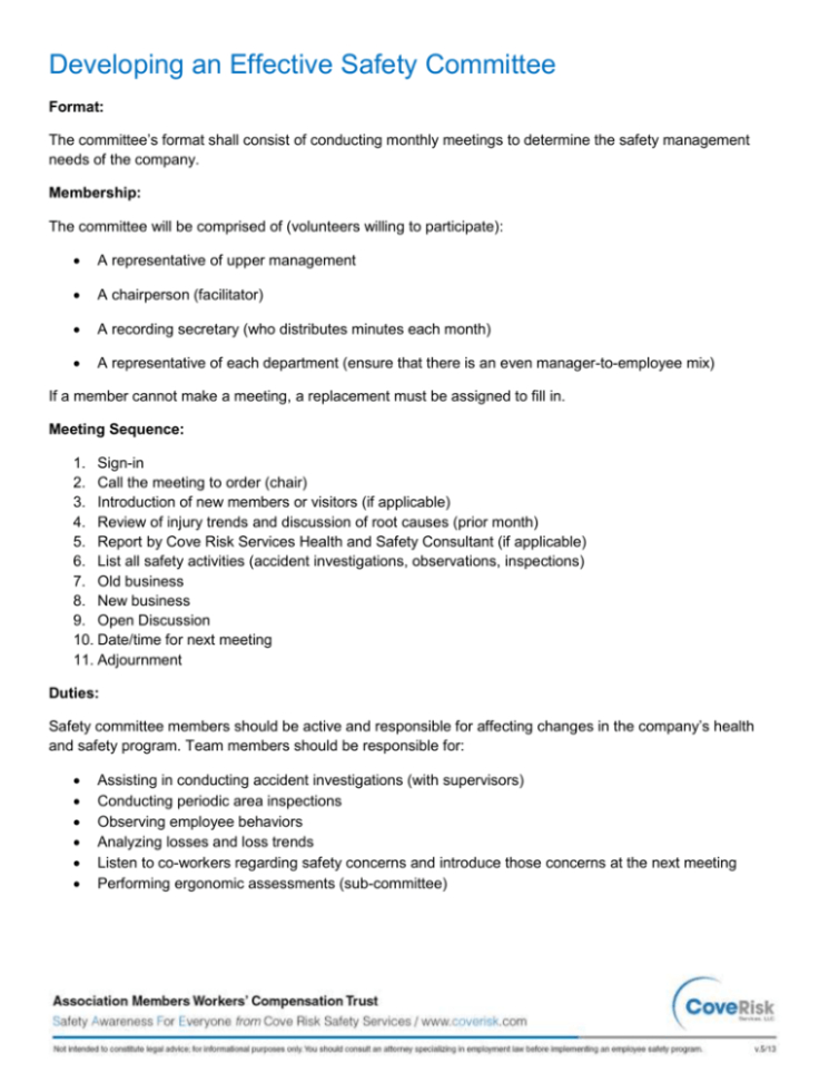 Printable Safety Committee Sign Up Sheet Template Doc