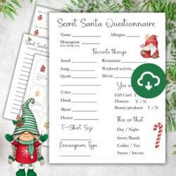 Printable Secret Santa Sign Up Template Excel