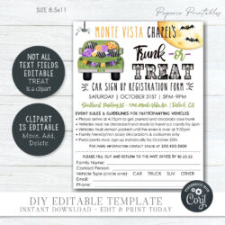 Printable Trunk Or Treat Sign Up Sheet Template