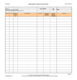 Punch List Sign Off Template Word