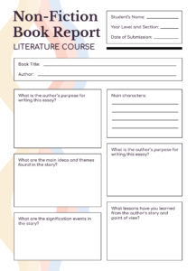 Sample 5Th Grade Nonfiction Book Report Template Example