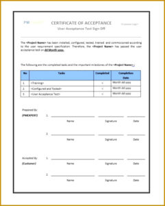 Software Release Sign Off Template Excel