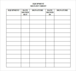 Staff Sign In And Out Sheet Template Word