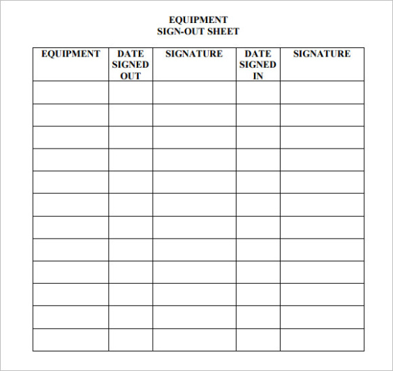 Staff Sign In And Out Sheet Template Word