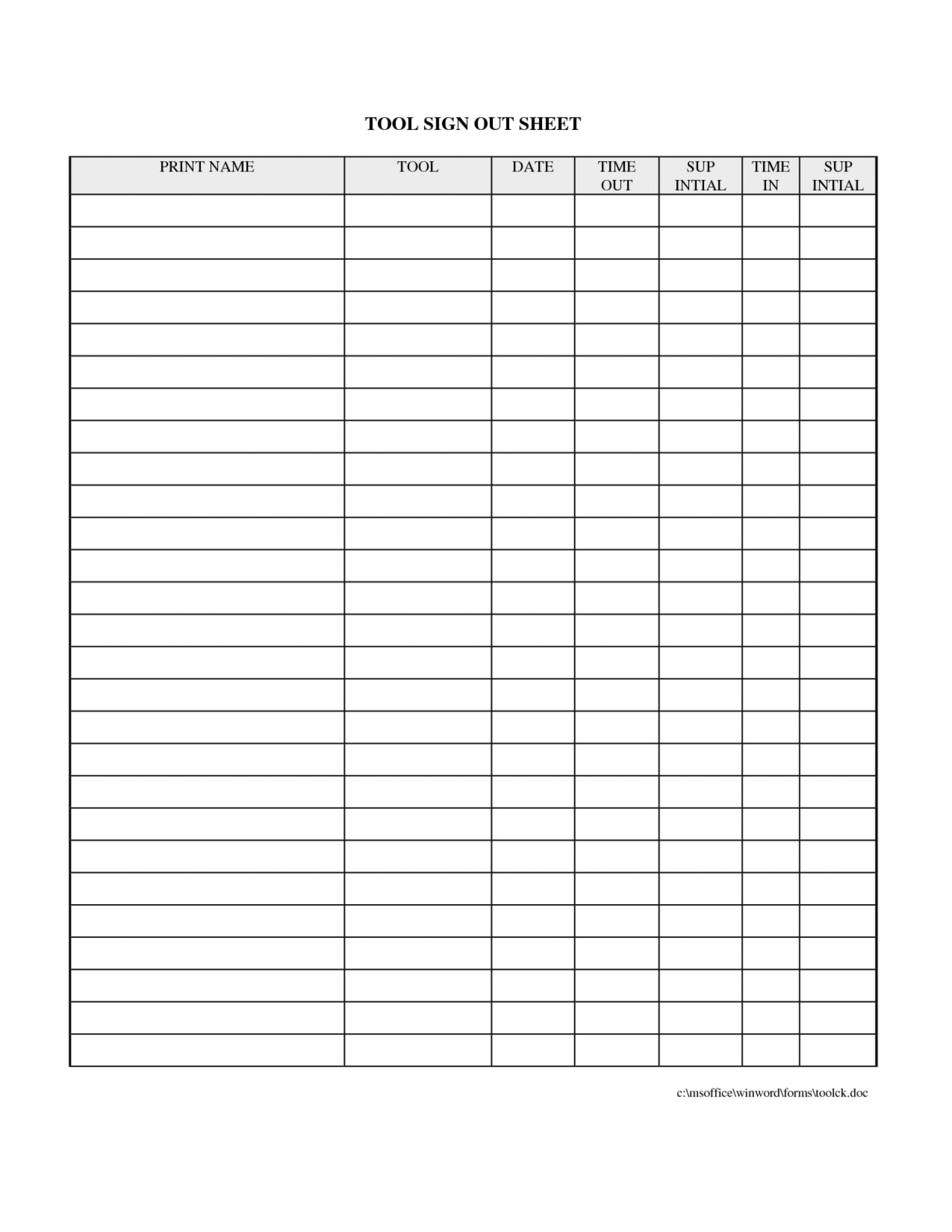 Teacher Sign In Sign Out Sheet Template Pdf